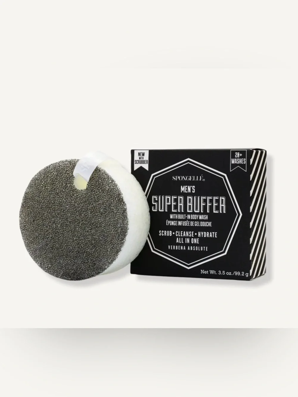 Spongellé Men's Super Buffer & Extreme Buffer Set - Scrub/Cleanse/Hydrate NEW!